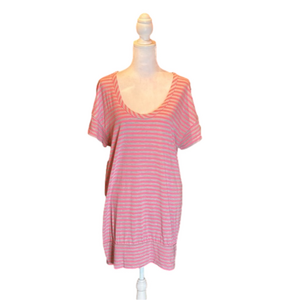 JUICY COUTURE Barbie Pink & Gray Striped Slip Dress Size M